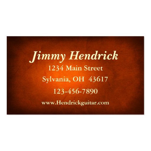 Guitar Lessons Guitar Sales Business Card Template (back side)