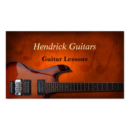 Guitar Lessons Guitar Sales Business Card Template (front side)