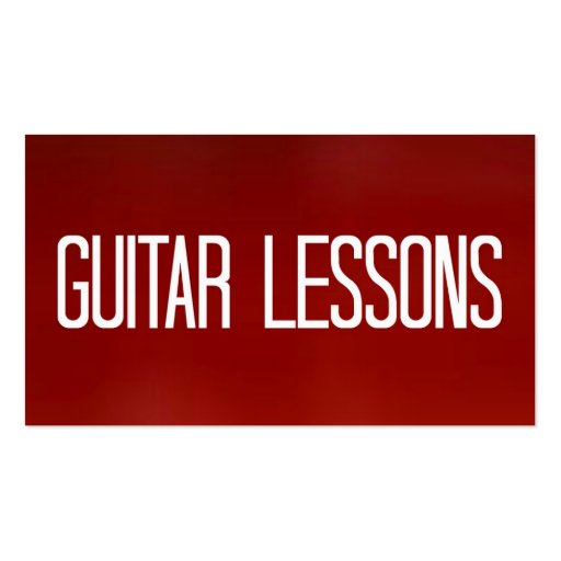 Guitar Lessons Red Business Card