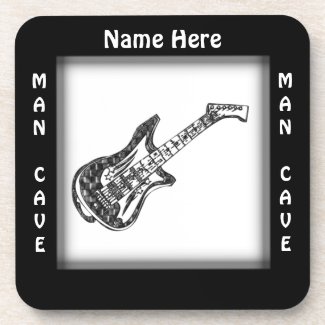 Guitar Man Cave CUSTOMIZE Coaster
