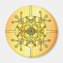 Guitar Mandala Refrigerator Magnet
