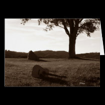 GUITAR: Memory of the Acoustic - Blank -Note Card cards