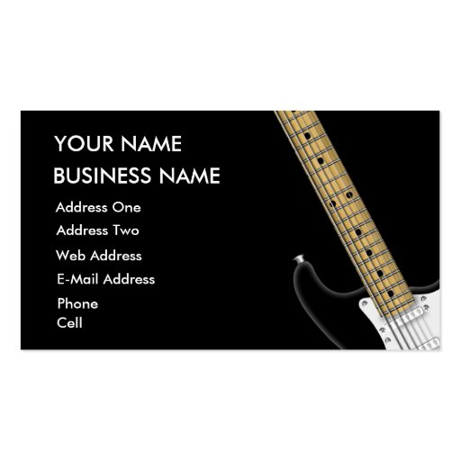 Guitar - Music Business Card (front side)