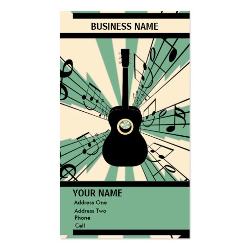 Guitar - Music Business Card (front side)