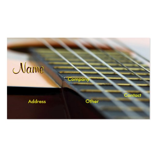 Guitar Music Teacher Business Card Templates (front side)