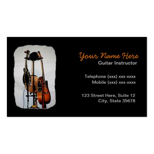 Guitar Musical Instrument Instructor Business Card