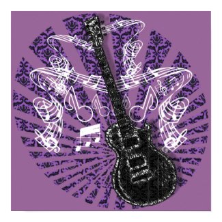 Guitar musical notes-choose any color background print