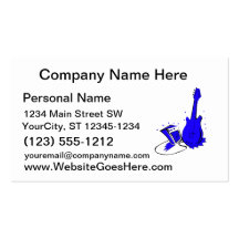 Guitar n amp stylized blue flat graphic business cards