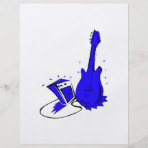 Guitar n amp stylized blue flat graphic personalized flyer