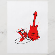 Guitar n amp stylized red flat graphic personalized flyer