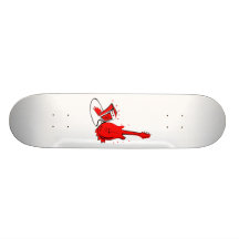 Guitar n amp stylized red flat graphic custom skateboard