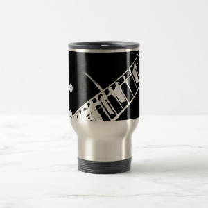 guitar neck stamp black and white coffee mug