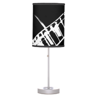 guitar neck stamp black and white desk lamp