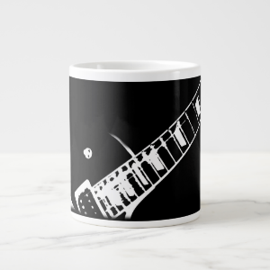 guitar neck stamp black and white extra large mugs