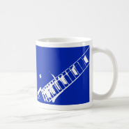 guitar neck stamp blue and white coffee mug