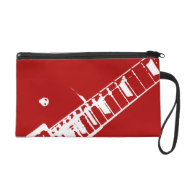 guitar neck stamp red and white musical instrument wristlets