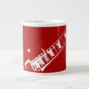 guitar neck stamp red and white musical instrument jumbo mug