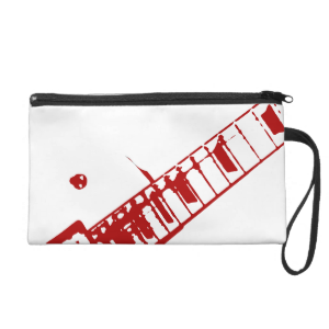 guitar neck stamp white and red instrument wristlets