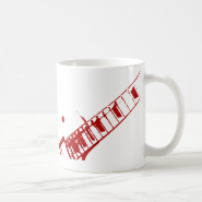 guitar neck stamp white and red instrument coffee mugs