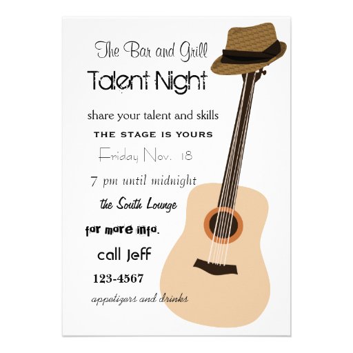 Guitar Night Invites