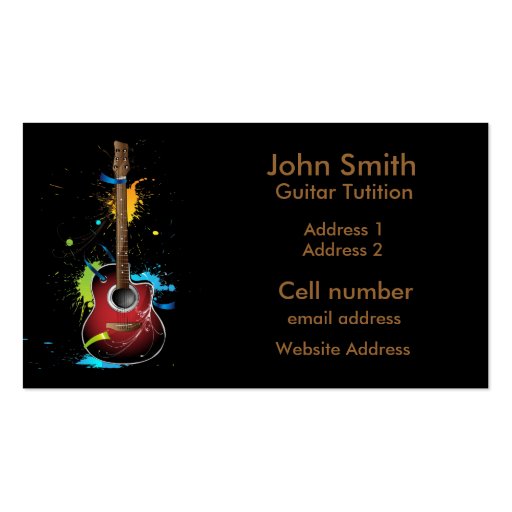 Guitar Paint Splat Business cards