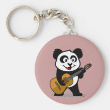 Guitar Panda Key Chain