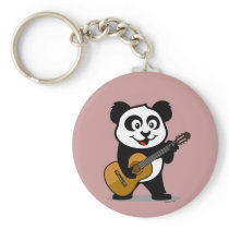 Guitar Panda Key Chain