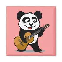 Guitar Panda Refrigerator Magnets