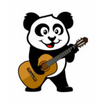 This adorable panda is playing a guitar. How cute is that? This original design makes a perfect gift for guitarists everywhere! Great for everone who loves cute pandas and guitars.