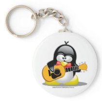 Guitar Penguin Keychains