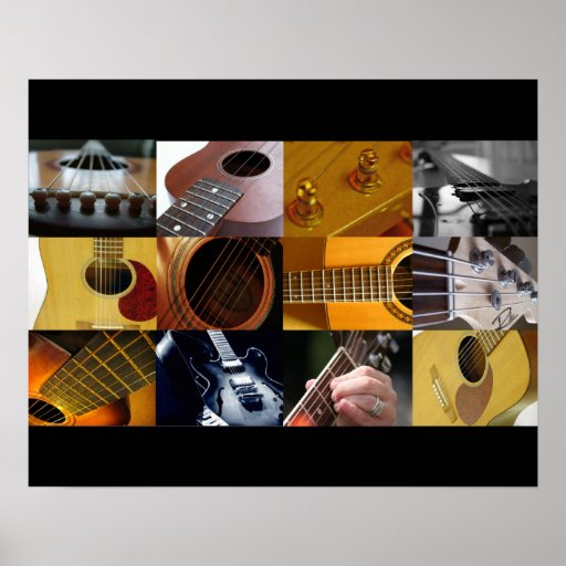 Guitar Photo Collage Poster | Zazzle