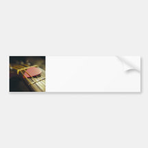 Guitar Pick Tucked in Strings Bumper Sticker