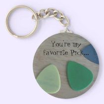 Guitar Picks with a Cute Saying keychains