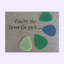Guitar Picks with Saying postcards