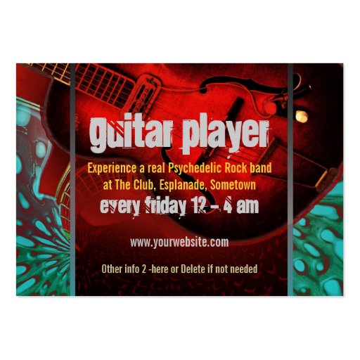 Guitar Player Band Business card (back side)