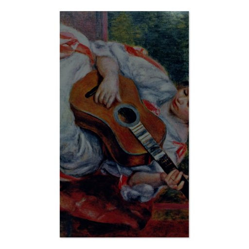 Guitar Player By Pierre-Auguste Renoir Business Card Template (back side)