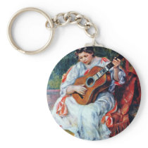 Guitar Player By Pierre-Auguste Renoir Keychain