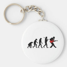 Guitar player evolution key chains