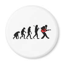 Guitar player evolution refrigerator magnets