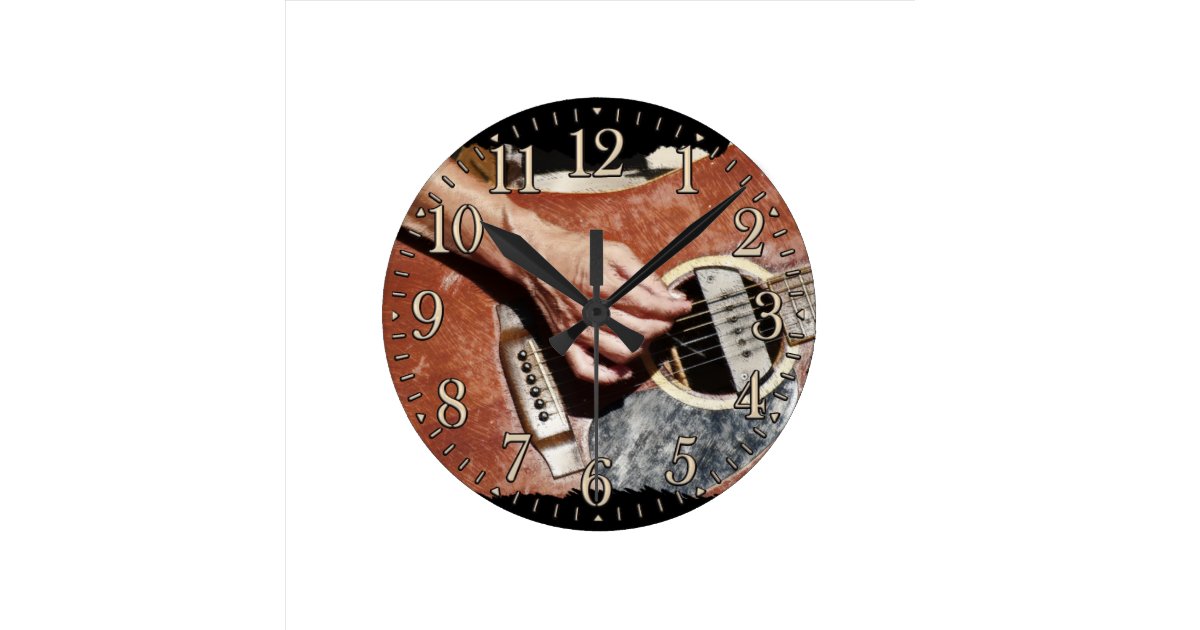 Guitar Player Music Themed Wall Clock Zazzle
