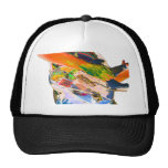 Guitar player,  psychadelic colors music design trucker hats