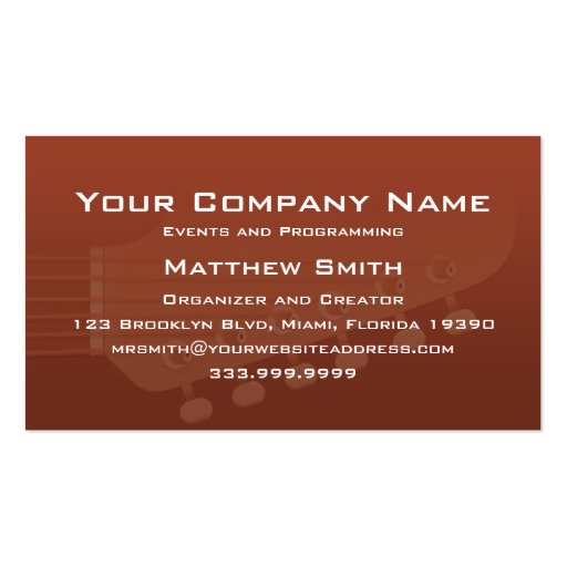 Guitar Pusher - Electric Business Card (back side)