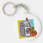Guitar Red Leaning on Amp Graphic Key Chains