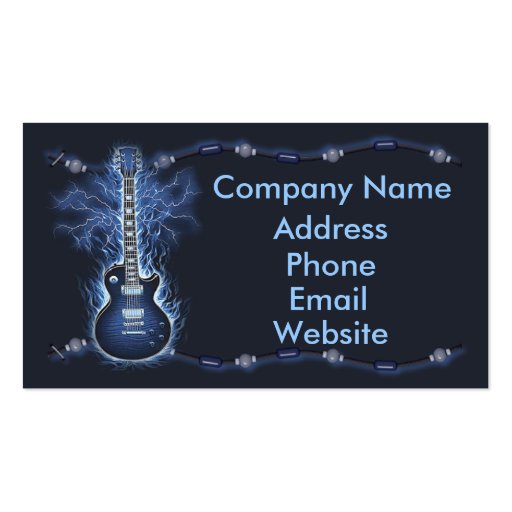 Guitar rocker business card (front side)
