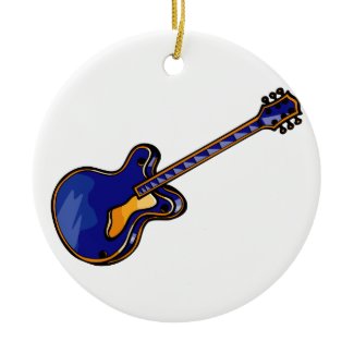 Guitar Semi Hollow Simple Blue Graphic ornament