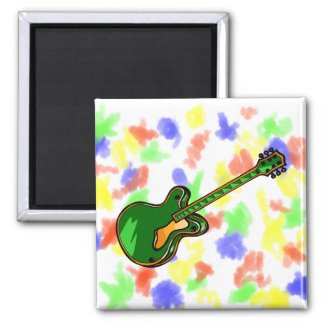 Guitar Semi Hollow Simple green Graphic magnet