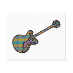 Guitar Semi Hollow Simple Psychadelic Graphic Gallery Wrap Canvas