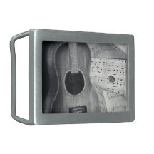 Guitar & Sheet Music Belt Buckle
