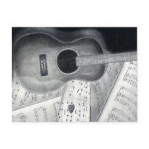 Guitar & Sheet Music Postcard
