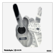 Guitar & Sheet Music Wall Decal